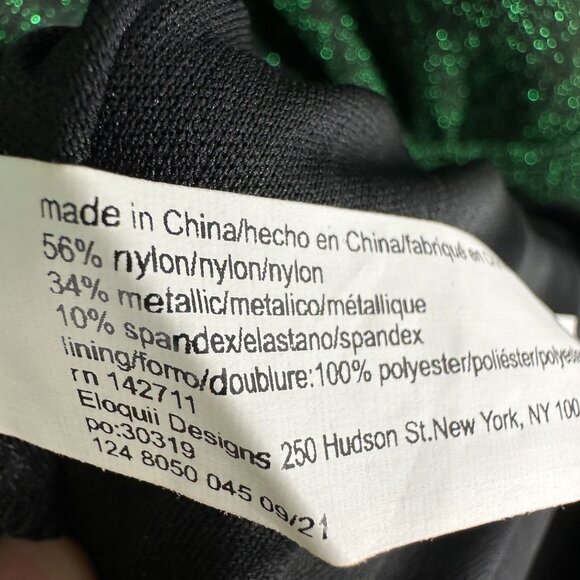 Eloquii Lurex Shimmer Dress 22 Tulip Hem Asymmetrical Cocktail Party Green - Picture 15 of 15